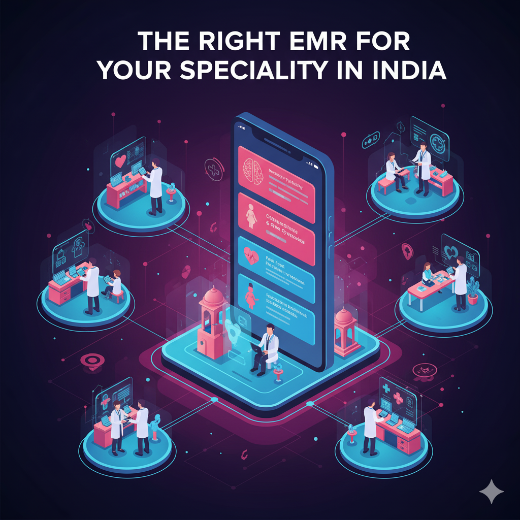 Clinician comparing EMR options on a laptop