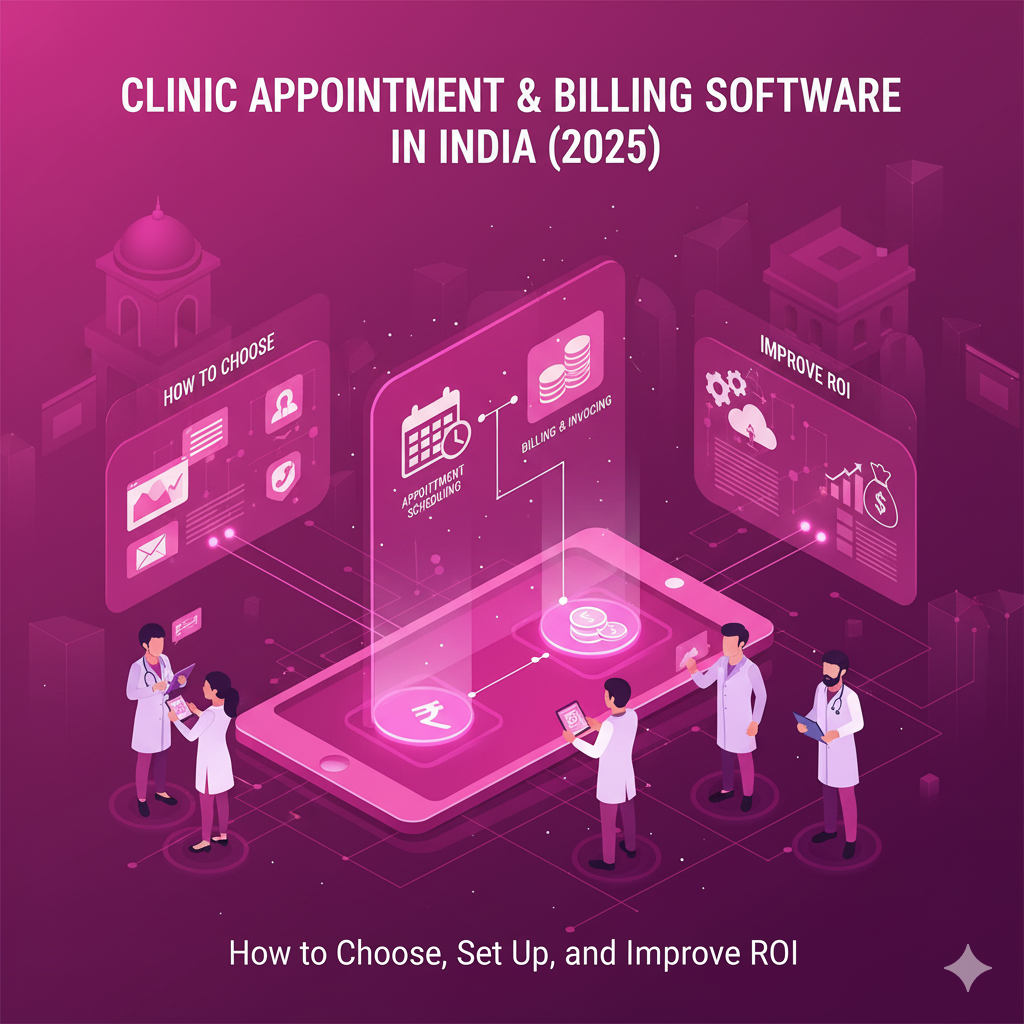 Receptionist scheduling appointments and collecting payments on a computer